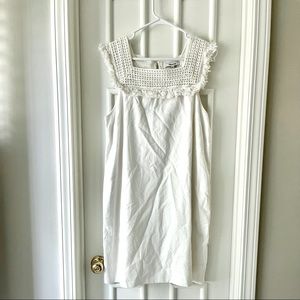 Madewell White Cotton Crochet Tassel Mini Dress